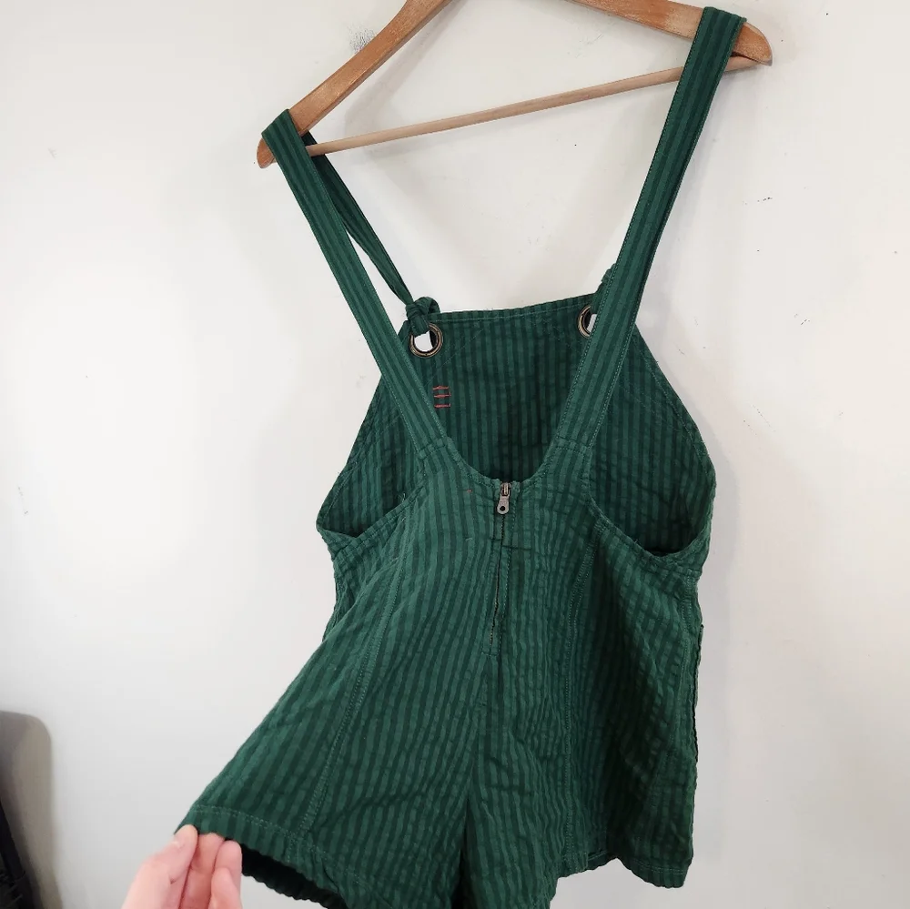 Urban Outfitters Dark Green Quilted Short Overalls